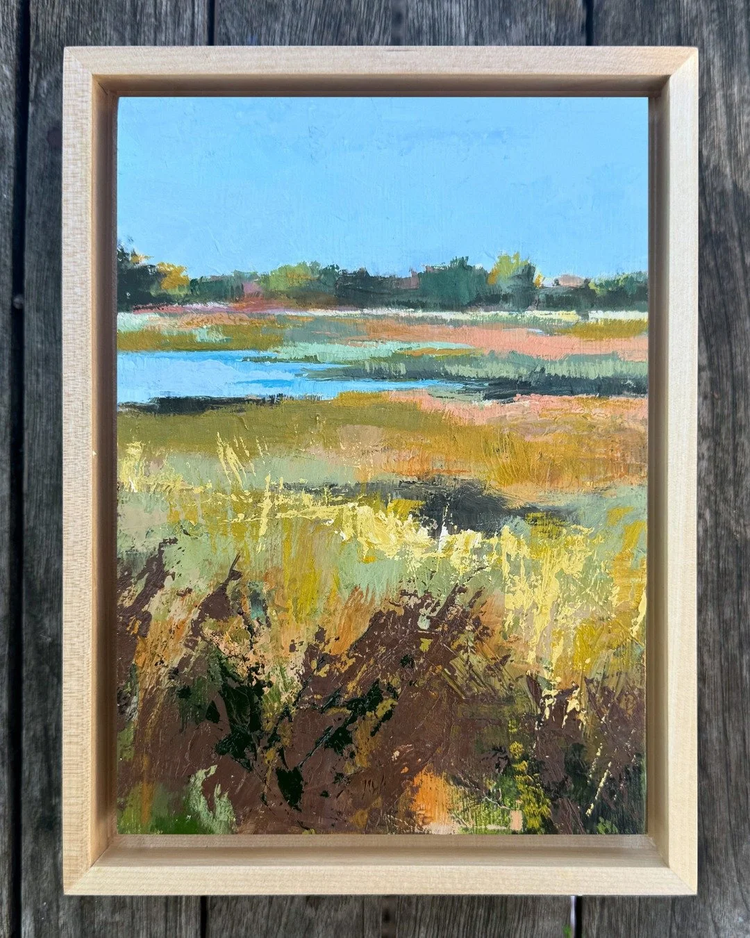 Pleased to donate "In the Middle" to the East Bay Open Studios 20th Anniversary raffle. The painting is inspired by the wetland areas of the Pt. Reyes National Seashore. 5 x 7 inches, oil on panel, framed in a hardwood floater frame, ready 