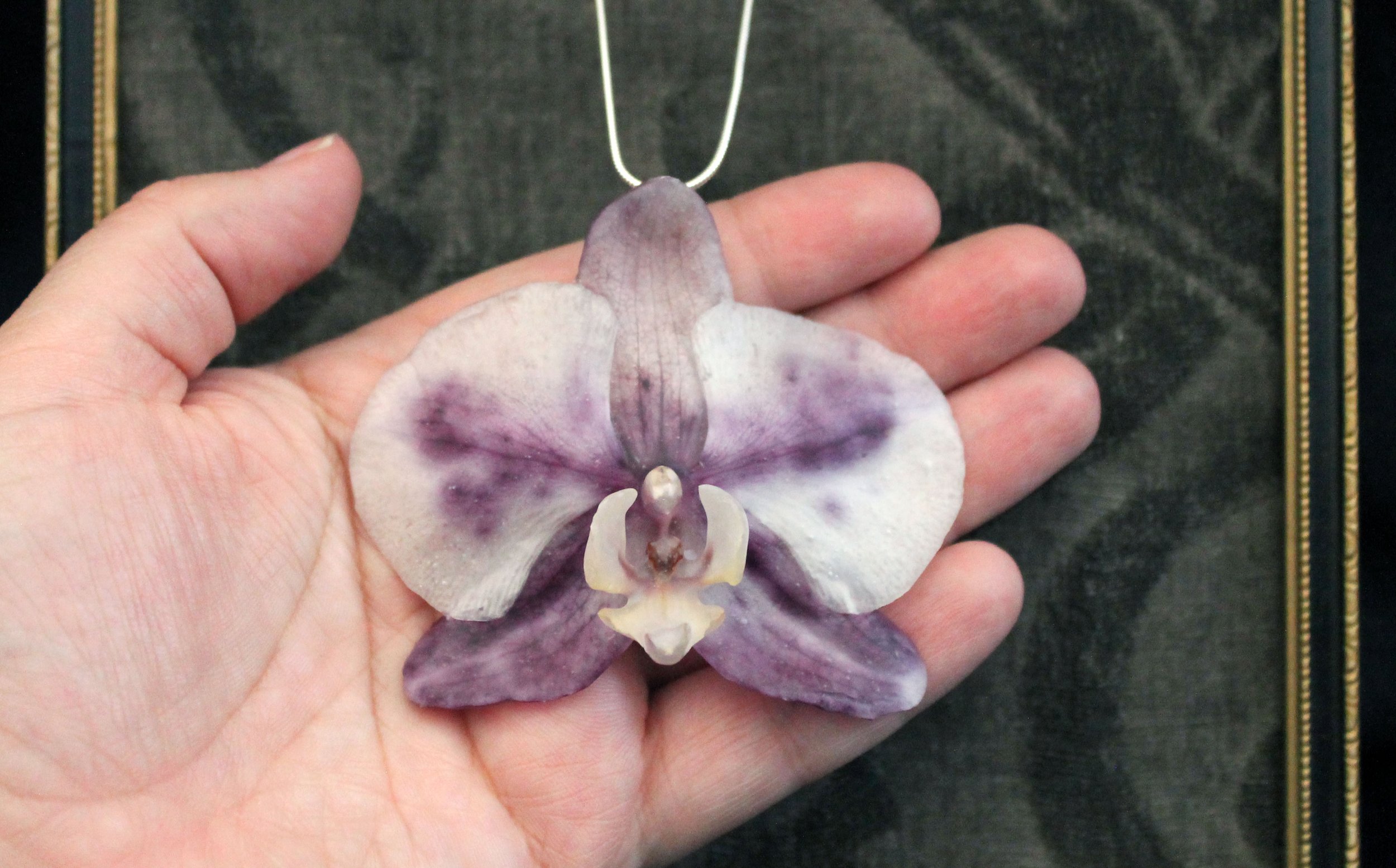 Purple Dalmation Orchid Necklace 5 .jpg
