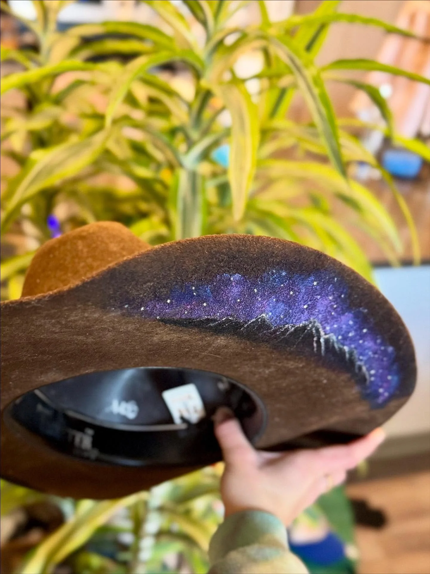 &mdash;&mdash;&mdash;
G A L A X Y  G A Z E
&mdash;&mdash;&mdash;
A custom creation inspired by the quiet magic of the night sky&mdash;painted with a glowing full moon over shadowed woods and a galaxy that drifts beyond the brim. A true one-of-one mad