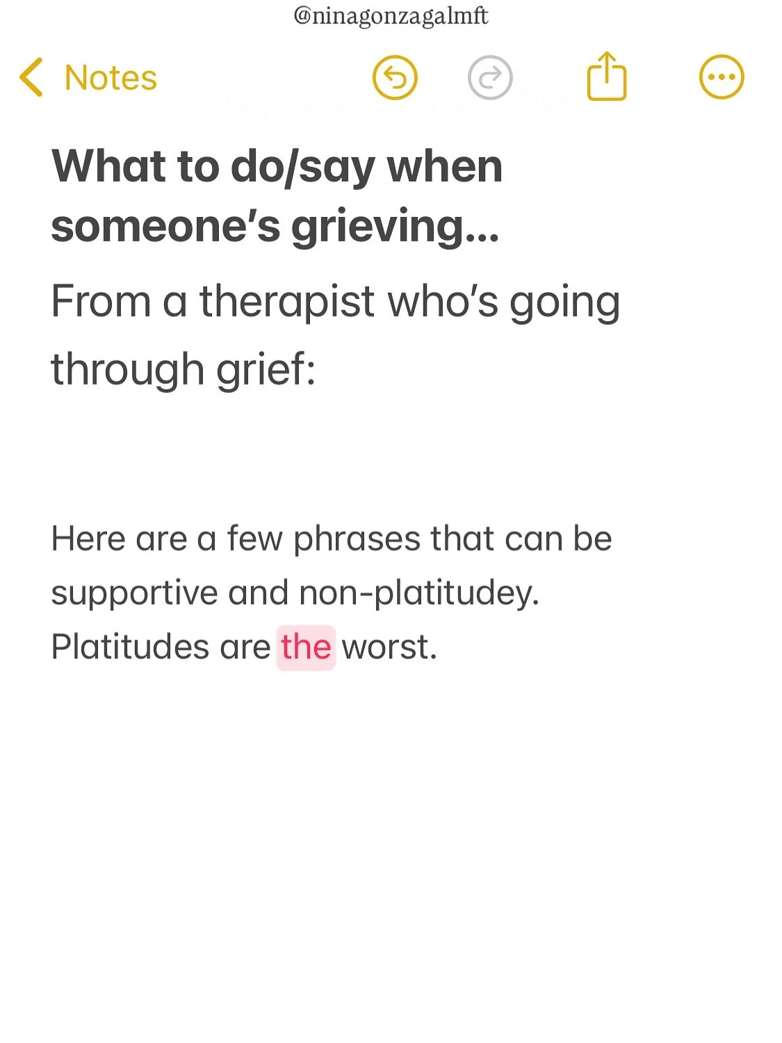 Grief is most sacred. It is a weight, it is a companion, it is a force. It isn&rsquo;t easy to be in grief, and it isn&rsquo;t easy knowing how to support someone going through it. From one griever&rsquo;s heart to anyone out there going through it, 