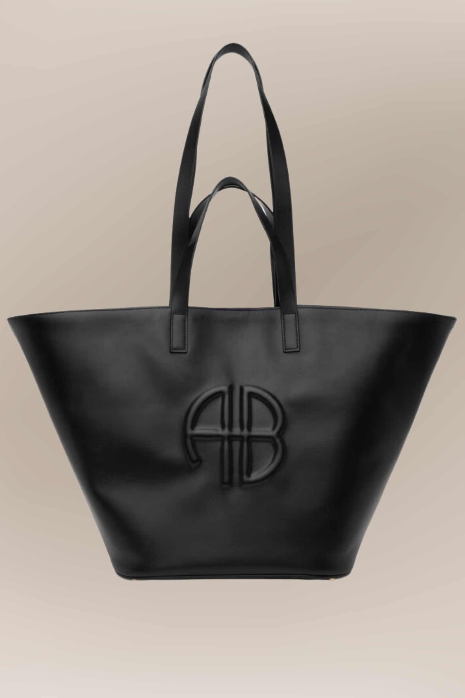 Anine bing black leather tote bag