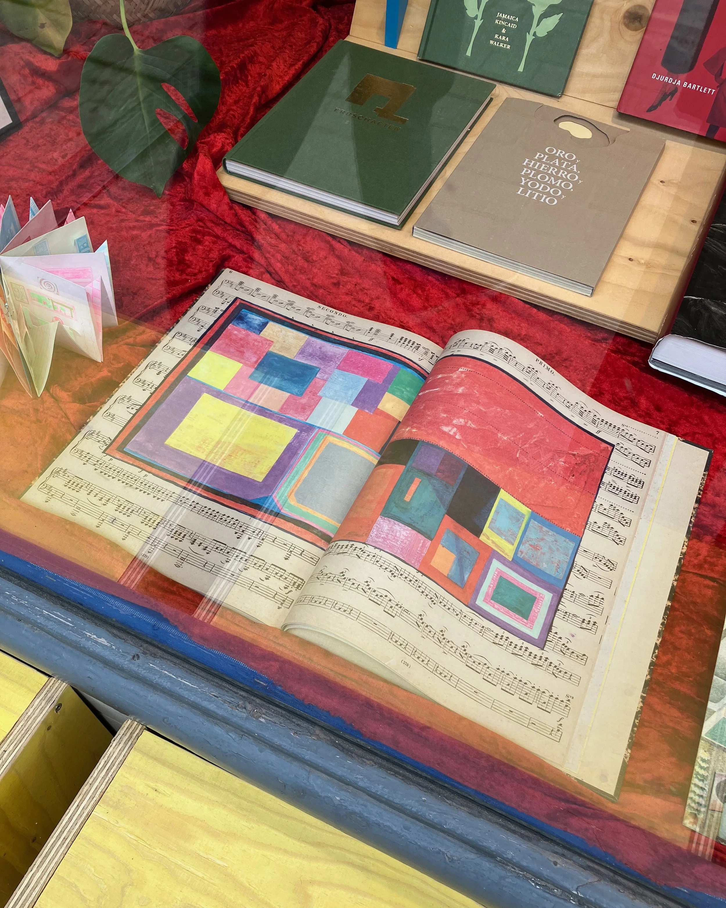 Spotted at the&nbsp;@zigzagreadingroom bookshop in Rue Blaes, in Brussels' Marolles district.

It is a Music Book by Sarah Cain, an artist book created by painting the abstract&nbsp;compositions into an old book of music, over several years.

"I