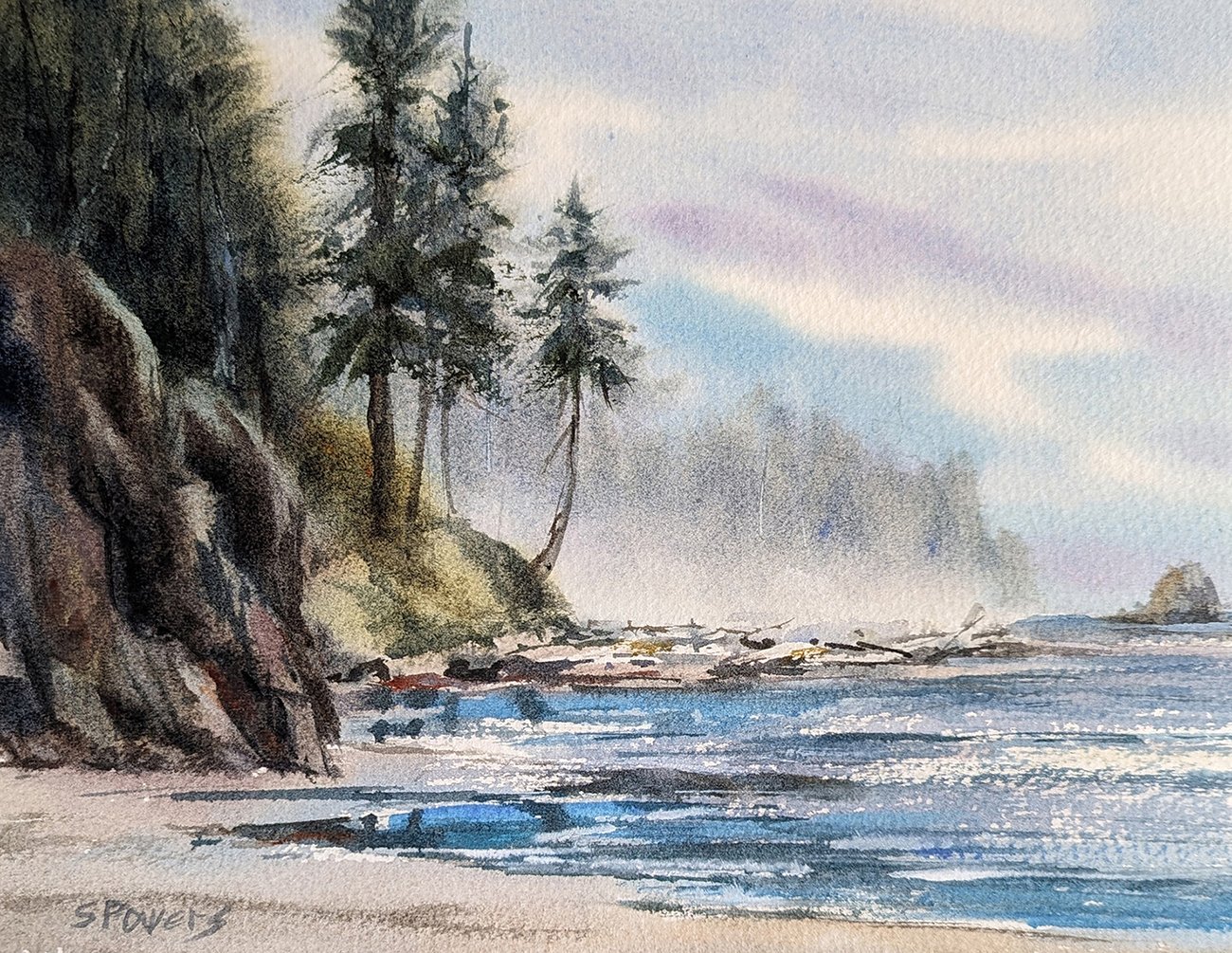 Lifting Fog, 8x10 watercolor, $475