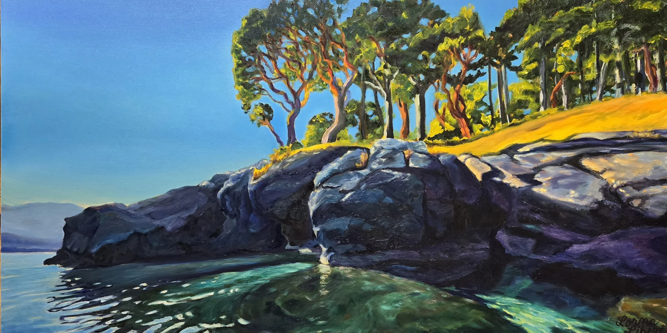 Paddling Around Clark Island, 24 x 48 oil $2950