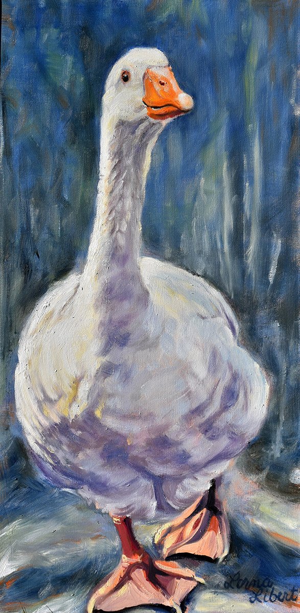 Strutting Her Stuff, 15 x 30 oil, $1200