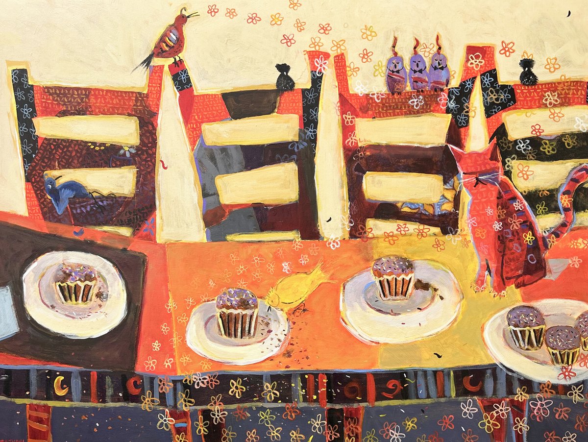 A Seat at the Table, 30 x 40 acrylic, $3500 SOLD