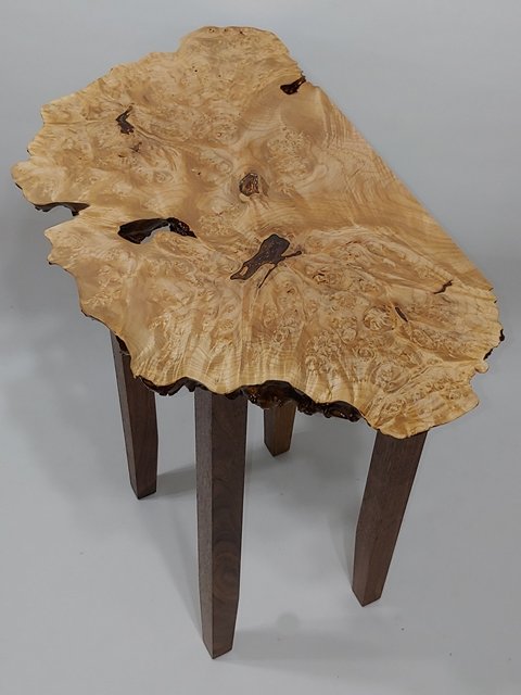 "Burl Appeal" - Bigleaf Maple Burl/Walnut; 26"W; $1800