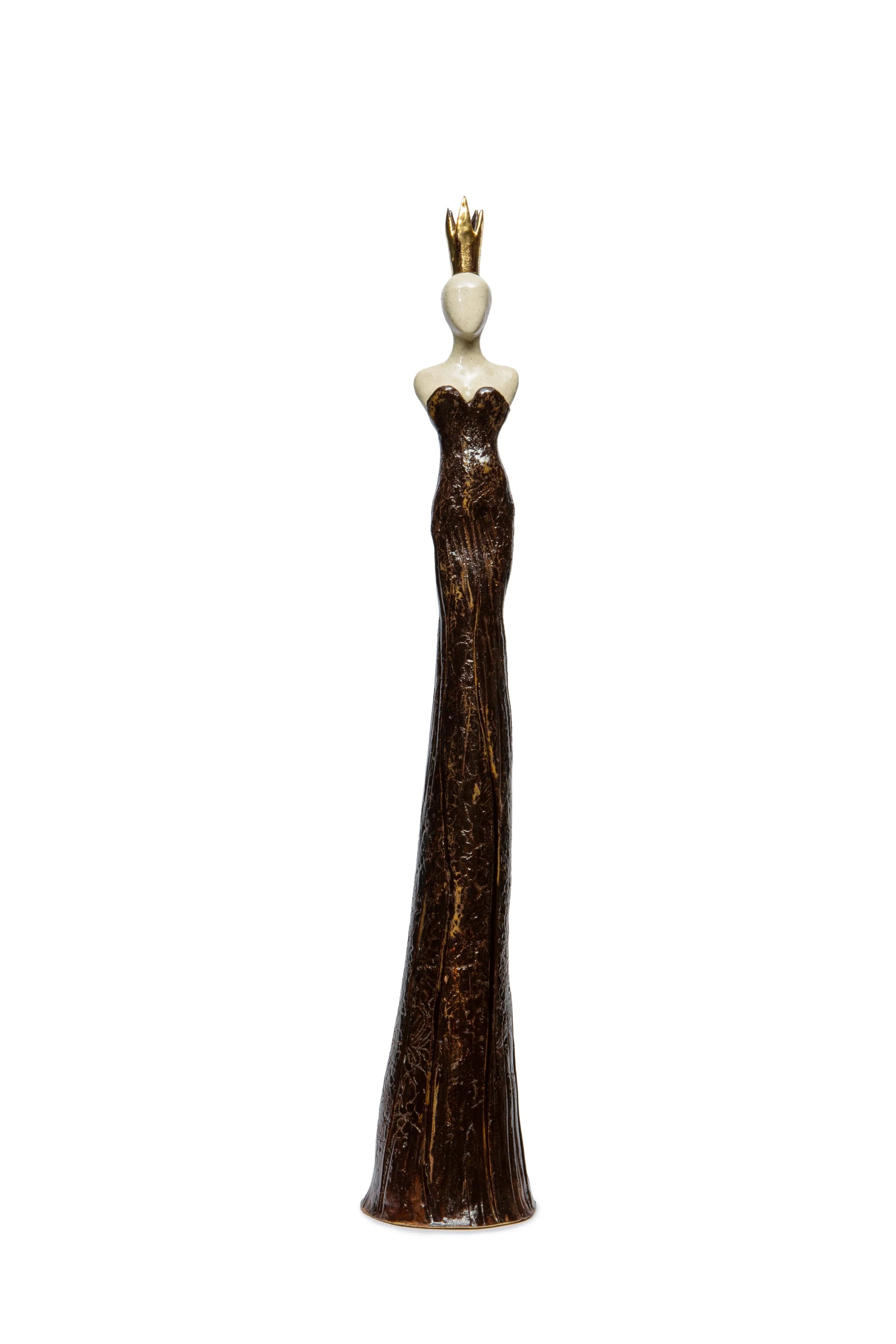 Heavy is the Crown XXVI.I, 6.5 x 6.5 x 33" glazed and stained stoneware with gold lustre, $1100