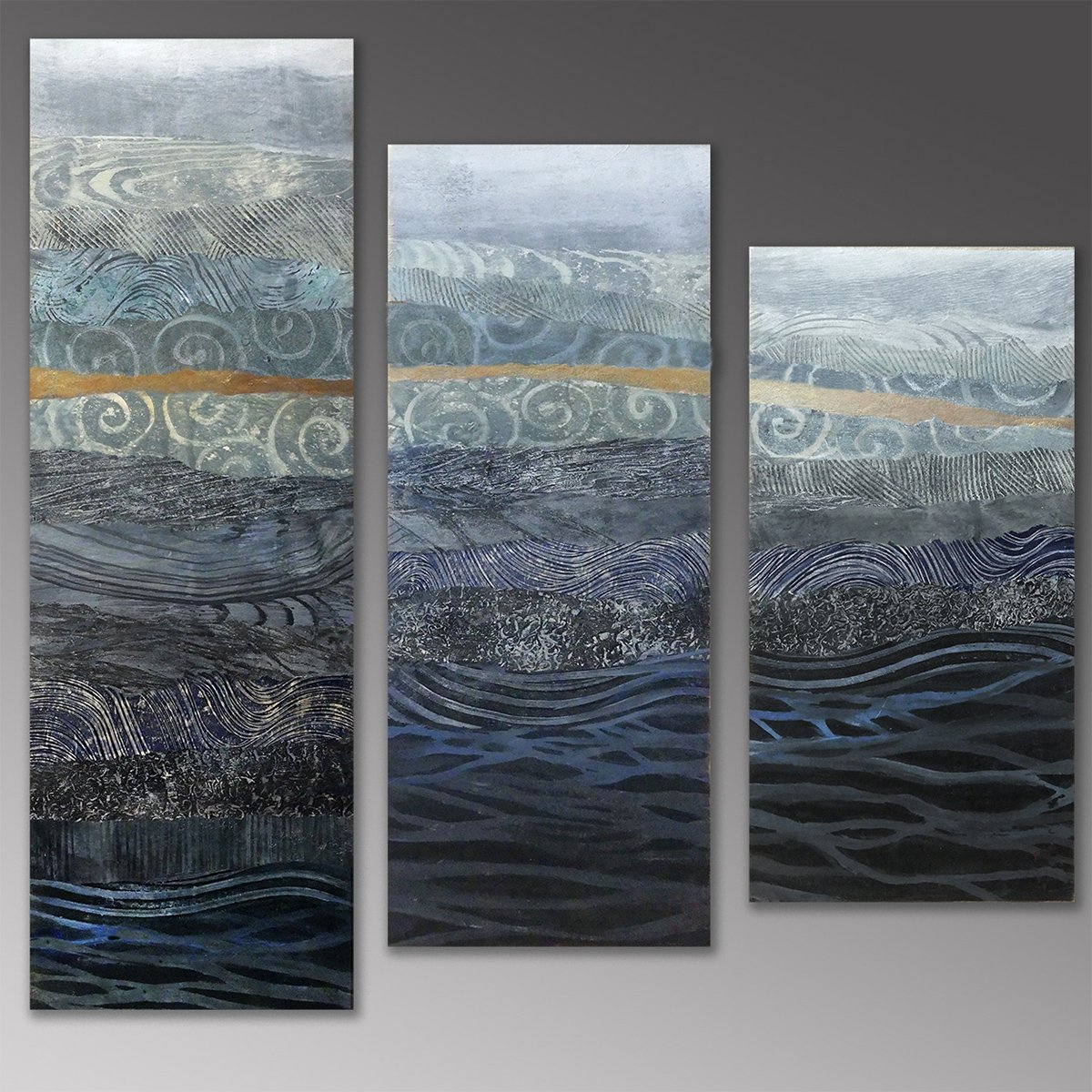 Warm Thoughts on a Cloudy Day, 32x10.5,27x10.5, 22x10.5 Triptych Photo Encaustic, $975 set of 3