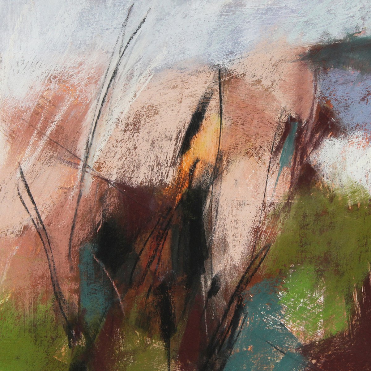 Weeds in the Wind, 8.5x8.5 soft pastel, $500