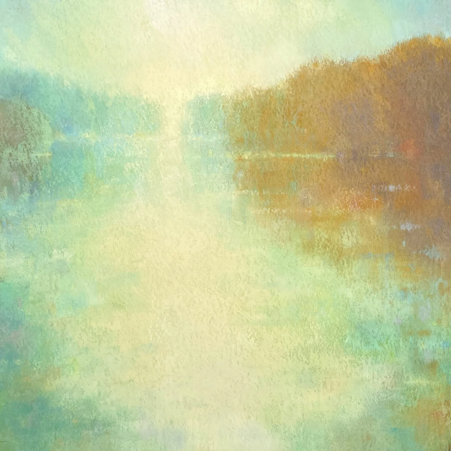 Mitchell Albala - Dell Cove, Morning; 15 x 15 pastel, $1200