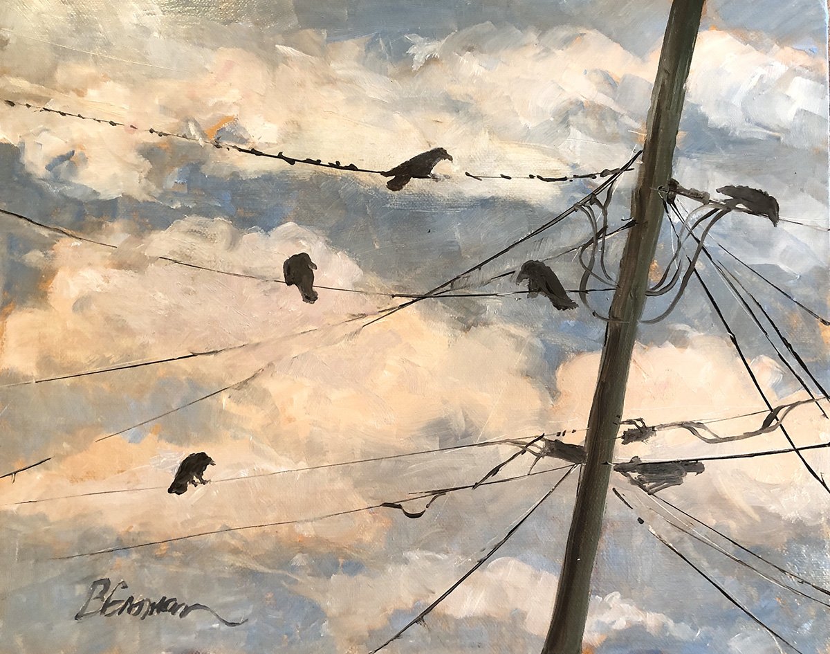 The Morning News, 8x10 oil, $600
