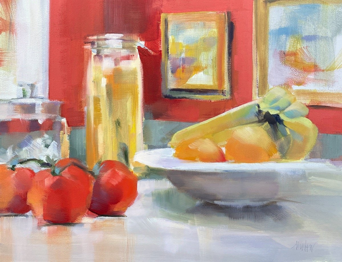 Spaghetti Forever, 11" x 14" oil. $975.
