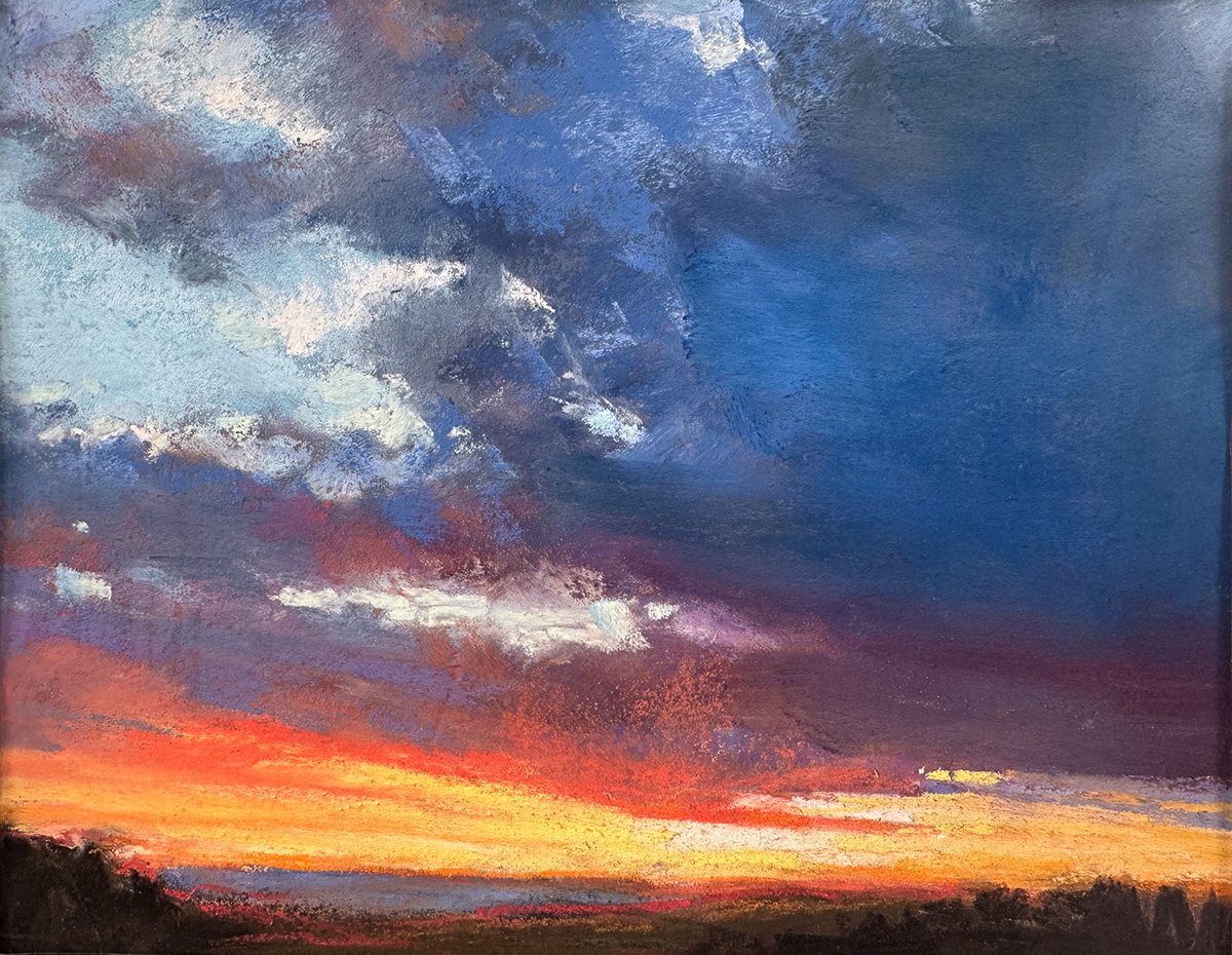 Sliver of Cloudburst, 10x8 pastel, $600