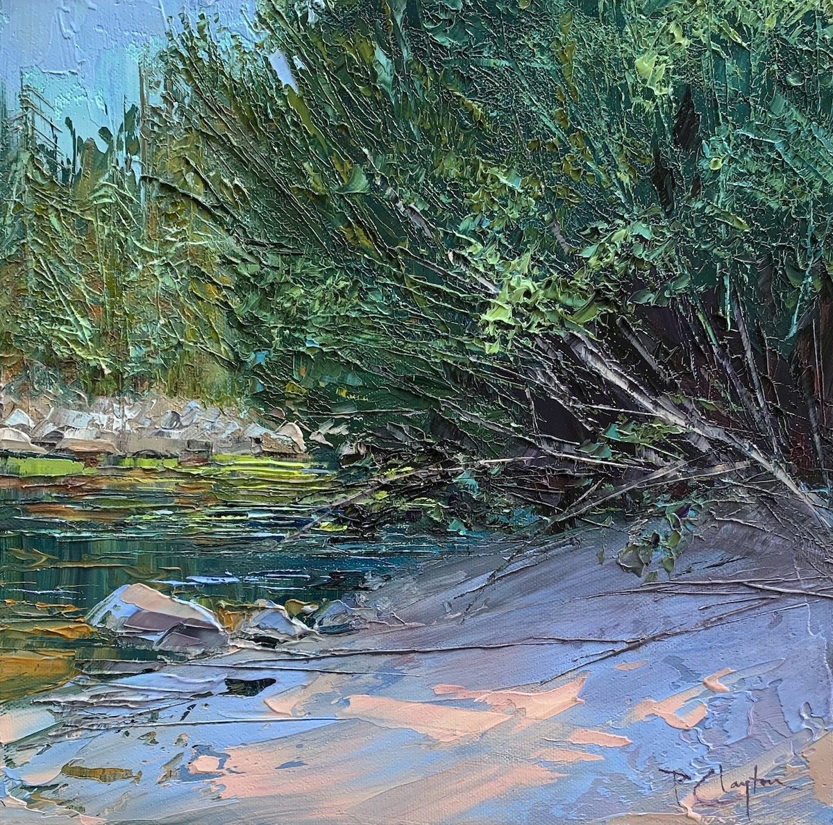 The tree at Nason Creek, 12" x 12" oil, $1200.
