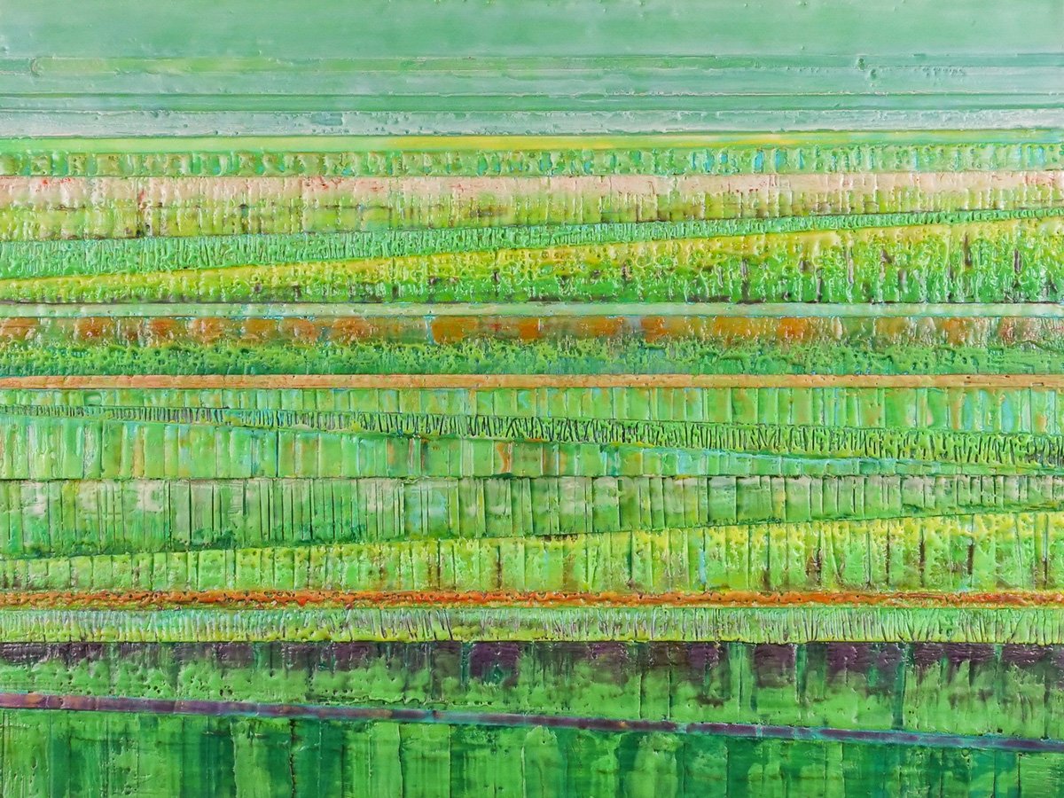 "Please Stay on Path", 18" x 24” x 1.5” Encaustic and Oil, $725