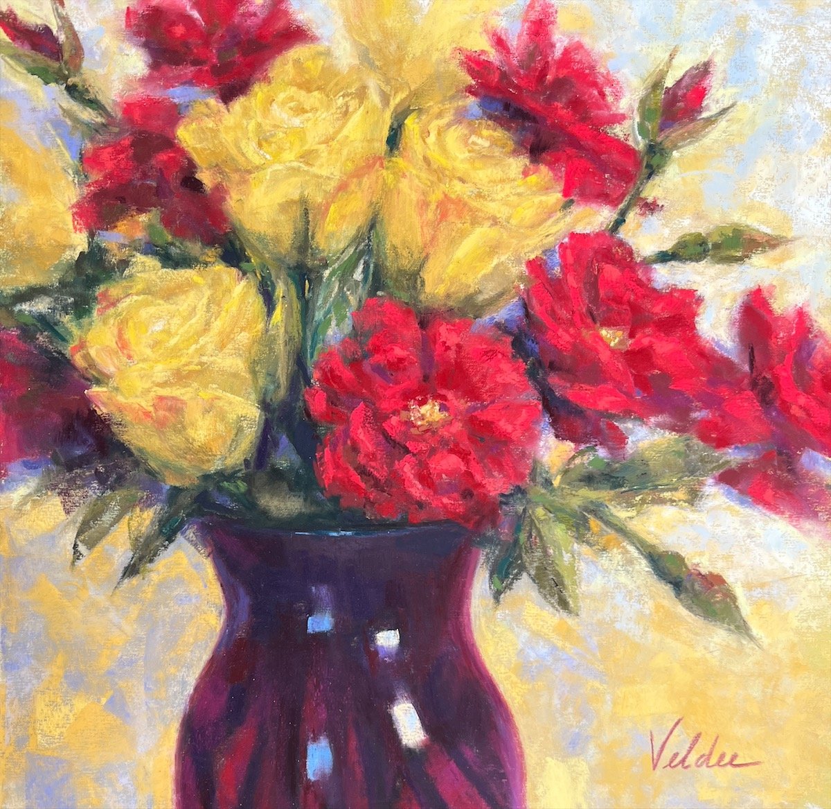 Love and Friendship, 12" x 12" soft pastel, $600.