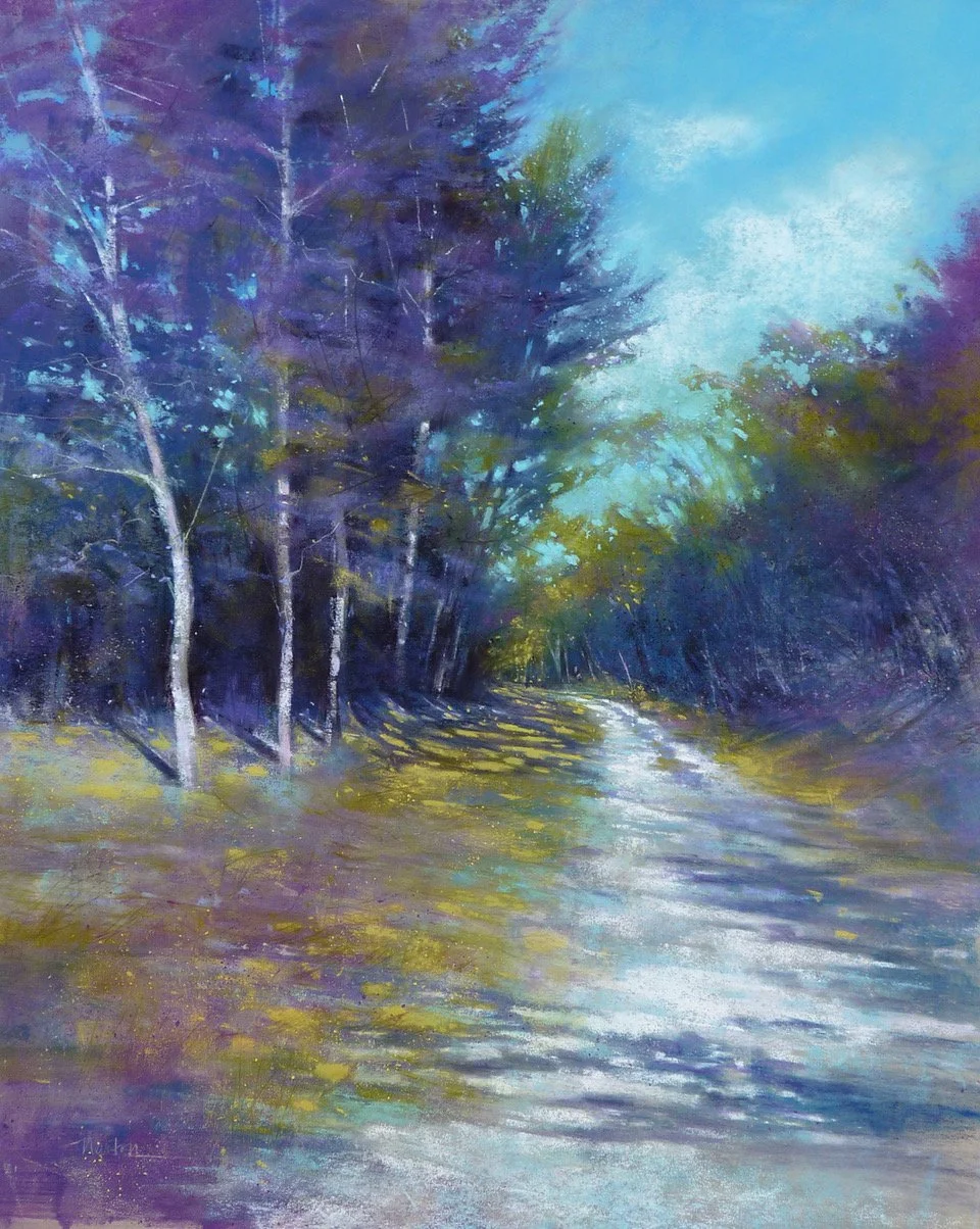 September Side Road, 21x18 pastel, $1200