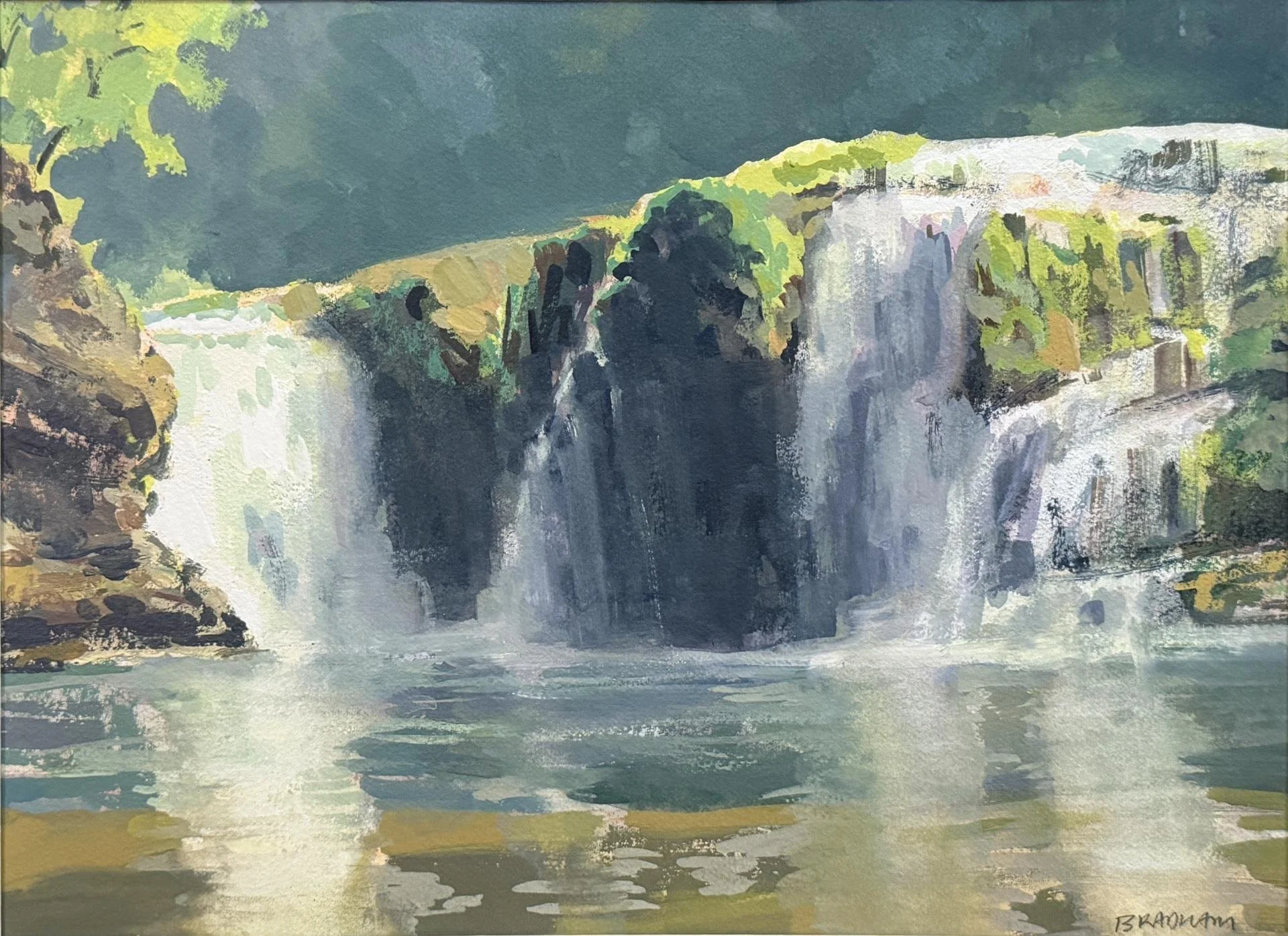 Jon Bradham - Lower Lewis Falls; 8x11 gouache, $425