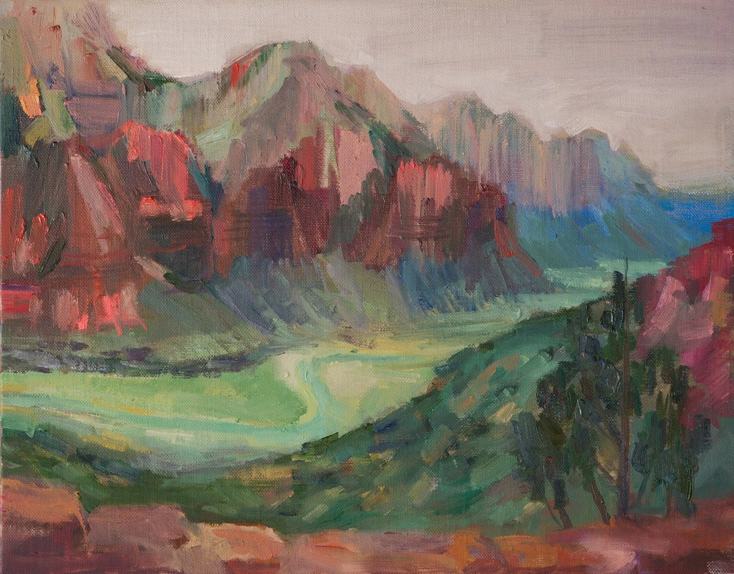 Yulia Balenko - Where Zion Canyon Breathes, 11x14 oil, $390