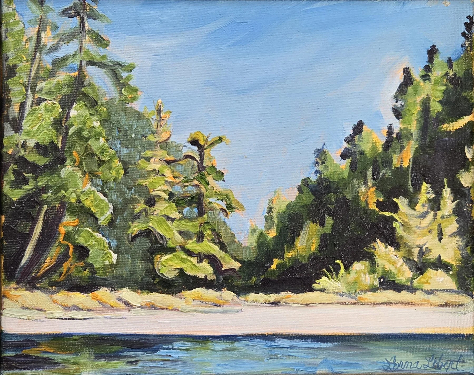 Galiano Beach, 8 x 10 oil, $375