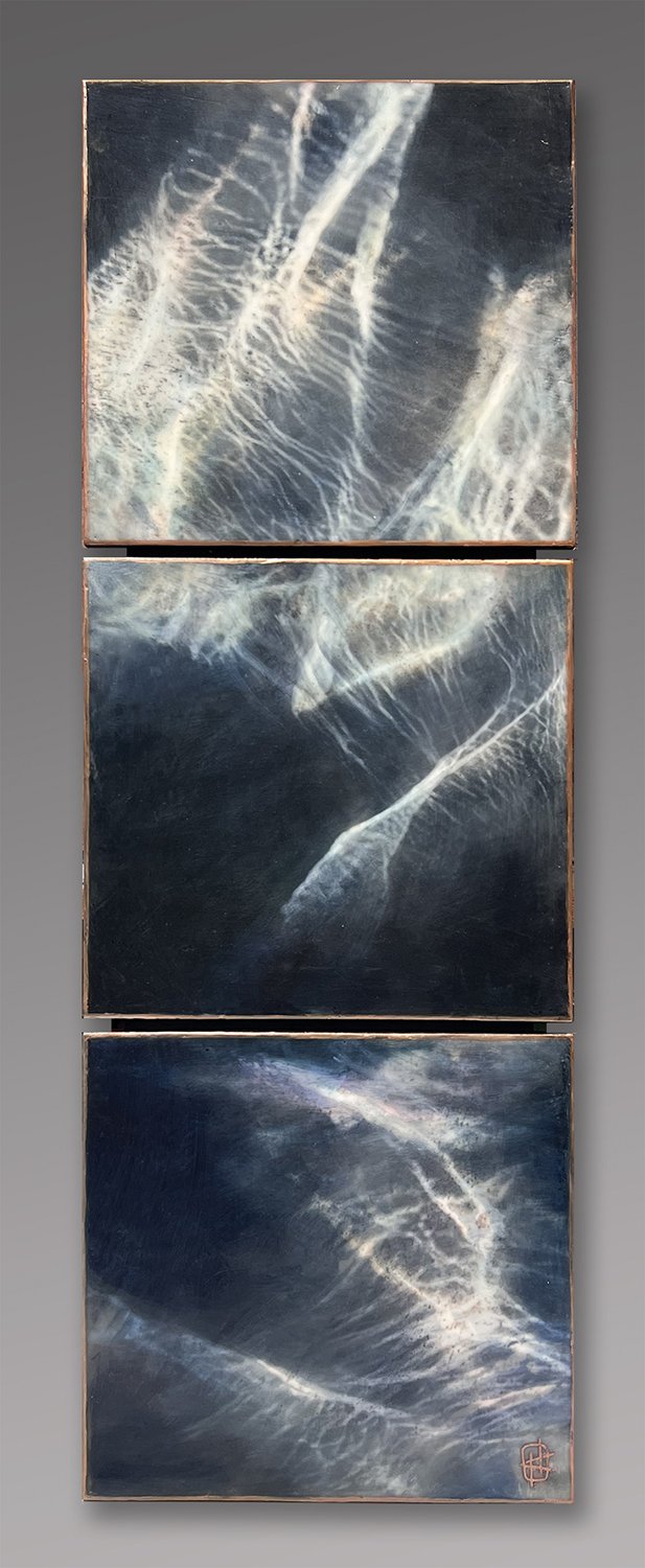 Light Play, 30x10 photo encaustic, $465