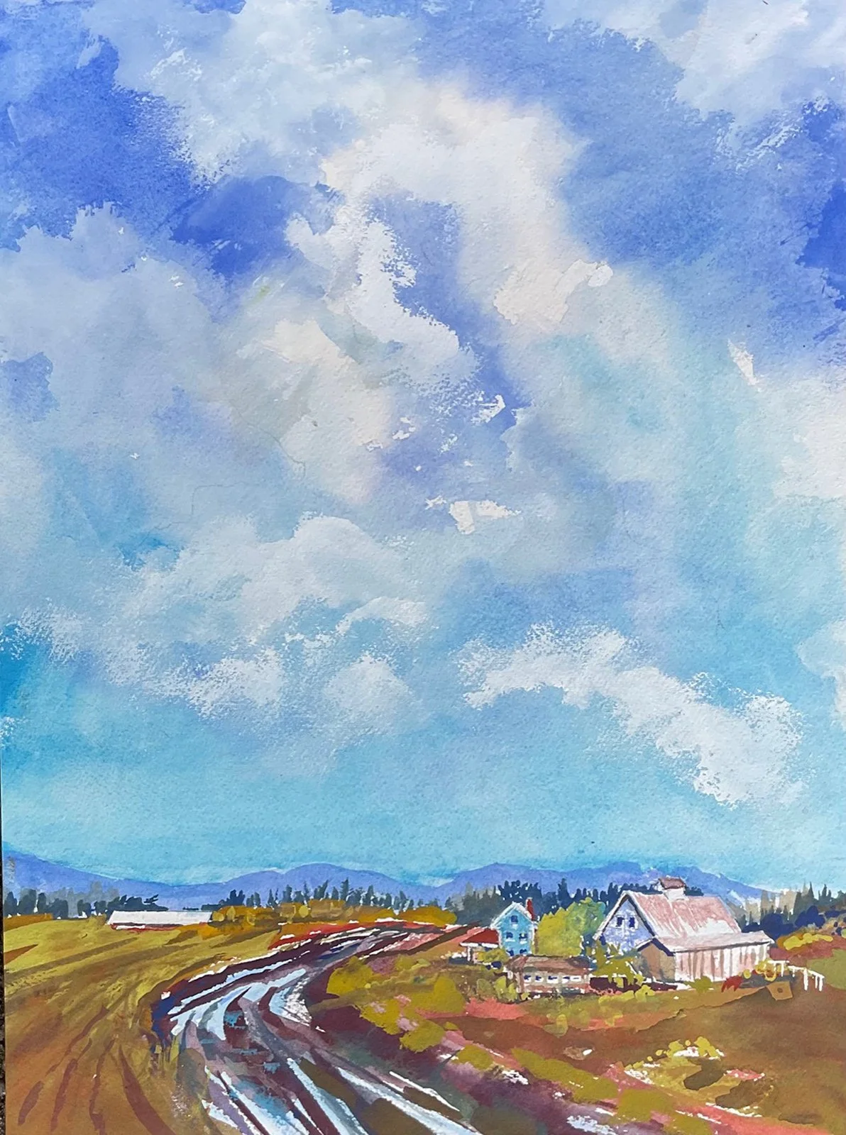 Paula Ottenbreit - A Change in the Weather, 16x12 Gouache, $400