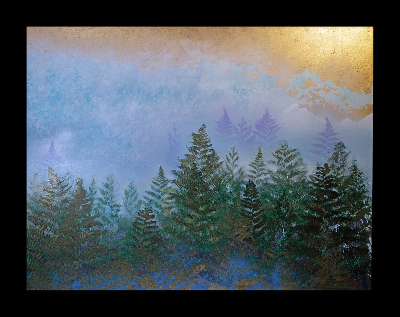 Cascadian Migration, 36x48 gold leaf and acrylic, $7000