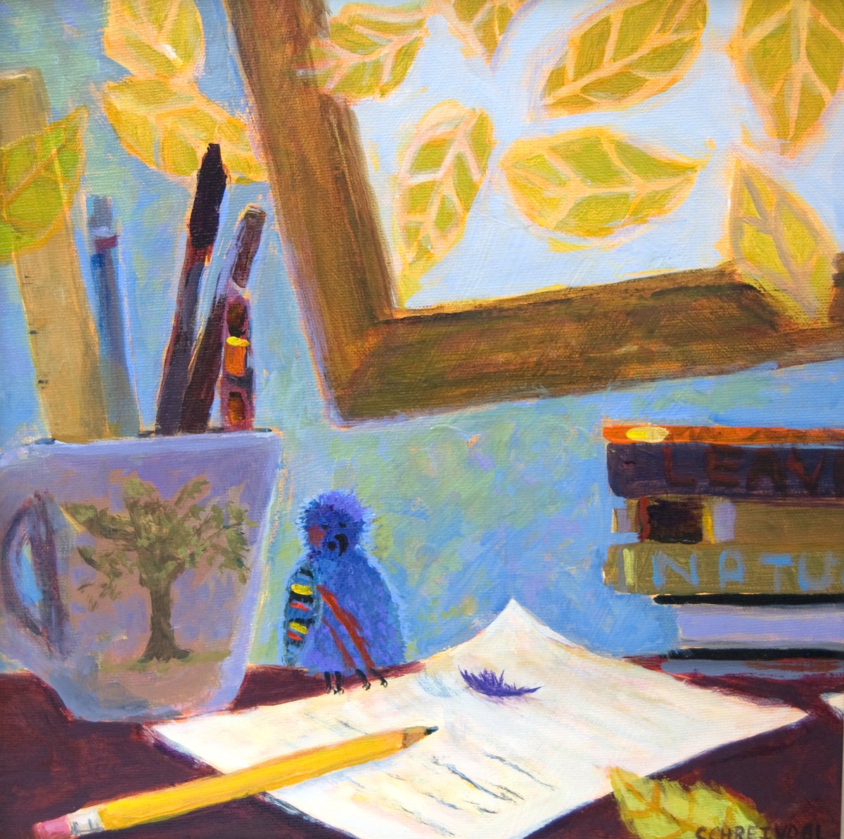 Nature Writing, 12 x 12 acrylic, $700 SOLD