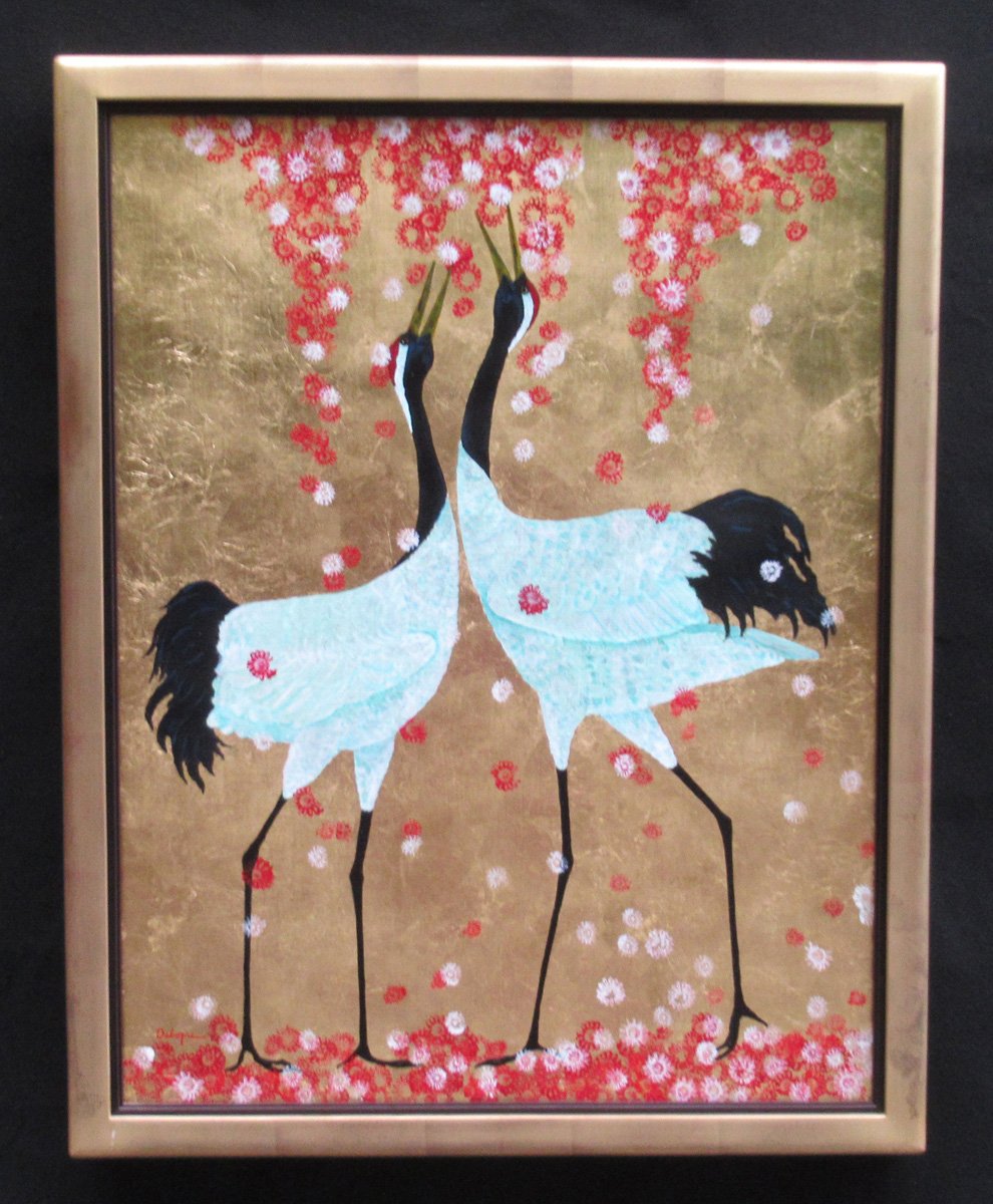 Falling Blossom Ballet, 40x32 Gold Leaf & Acrylic, $5900