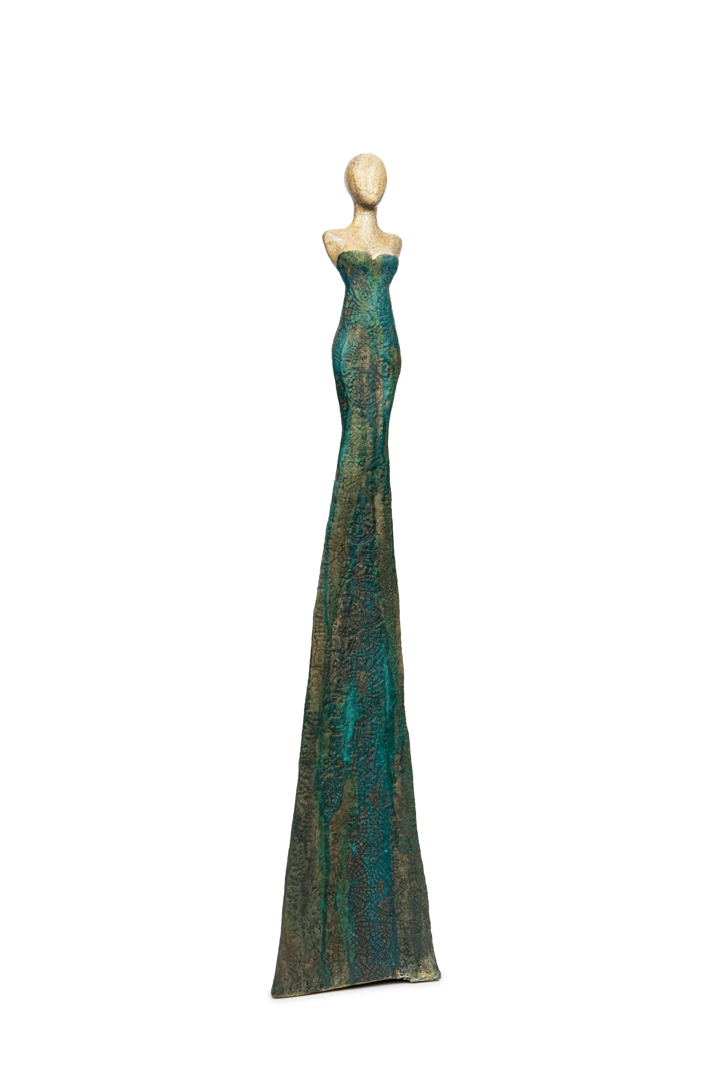 Veda, 7 x 7 x 36" glazed and stained stoneware, $1100
