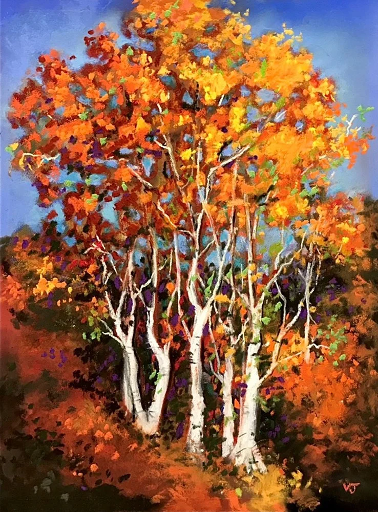 Vicki Johnson - Leaves of Fire, 12x9 soft pastel, $650