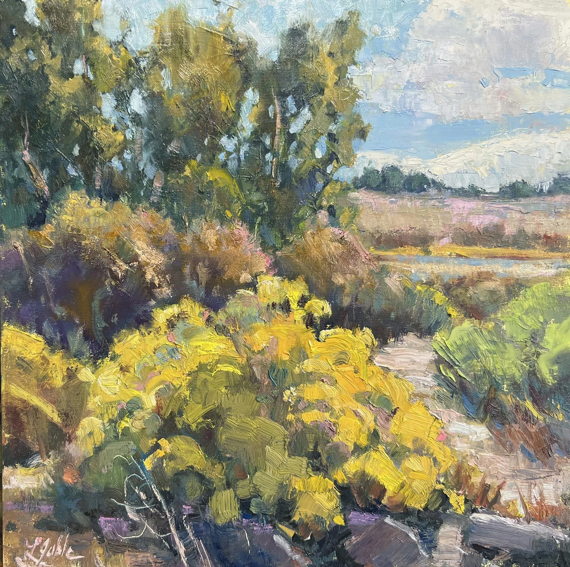 Laura Gable - The Season of Yellow; 12x12 oil, $850