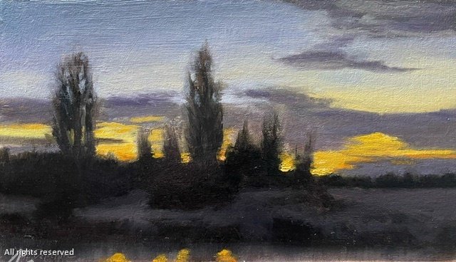 Their Backyard, 7.75in x 11.75 oil, $775 SOLD