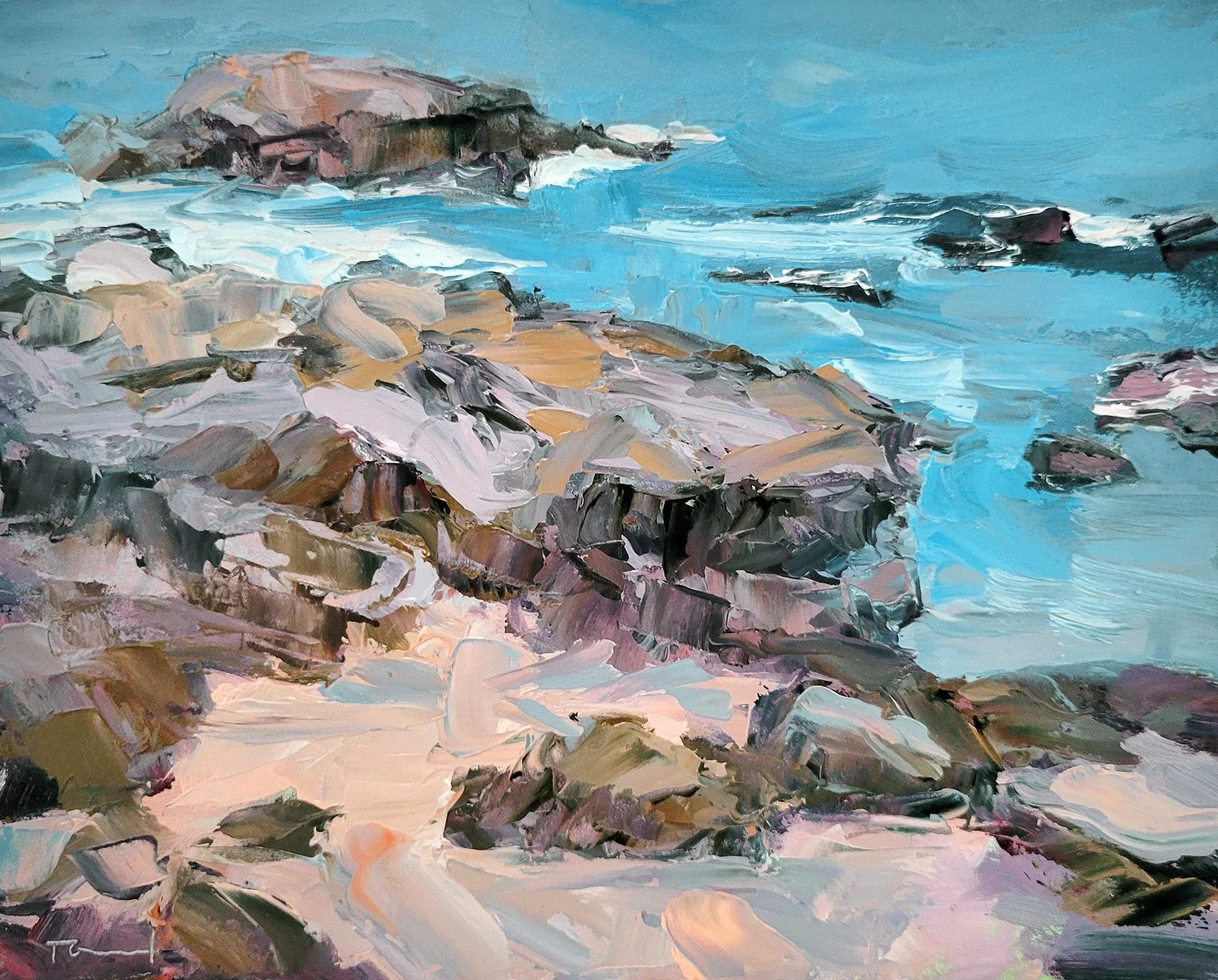Coast Rocks, 8 x 10 oil, $675 by Kathryn Townsend