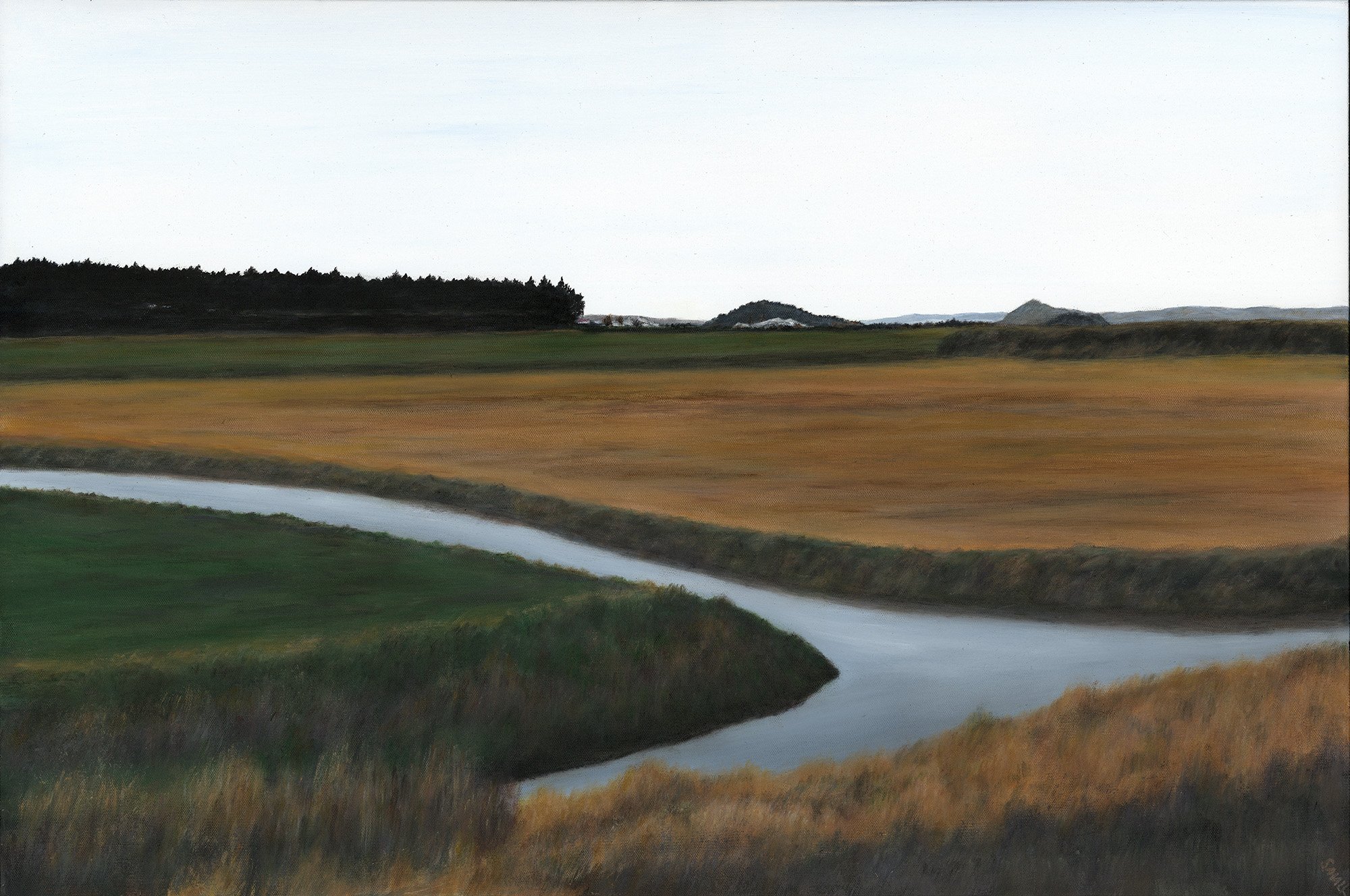 View from Chilberg Road, 36x24 mixed media, $3000