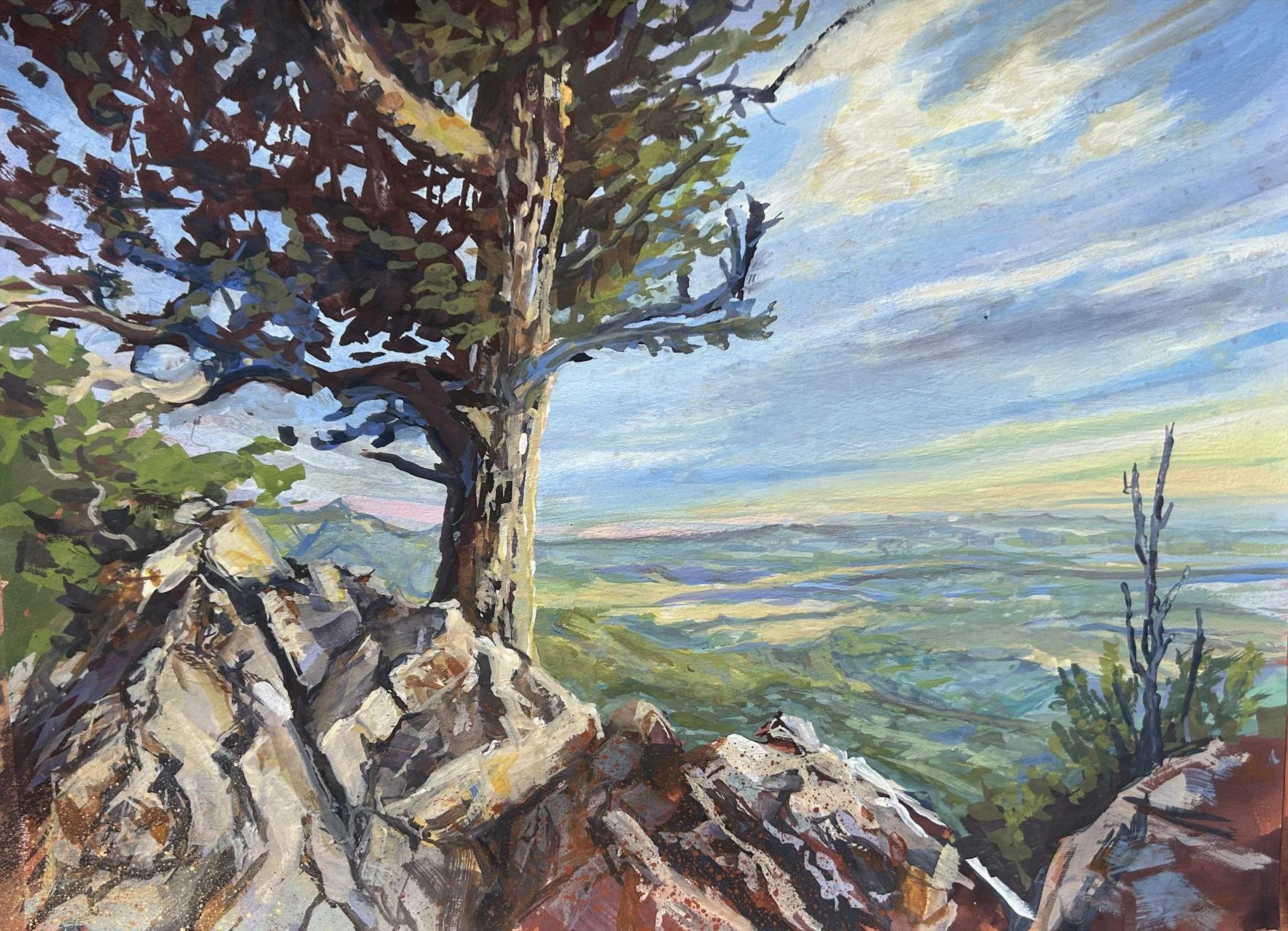 Charlene Hall - Sentinal of the Sandias; 9x12 gouache, $575