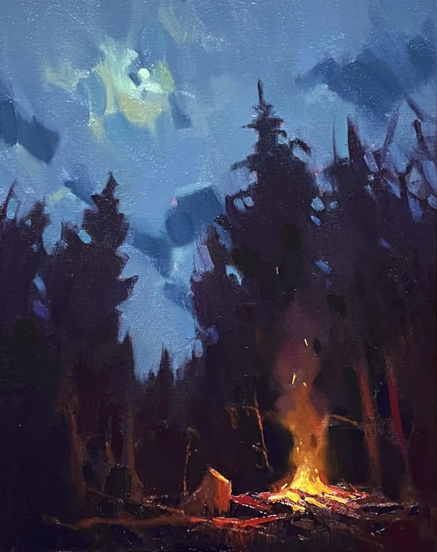 Rowan Carey - After The Clearing; 14x11 oil, $750