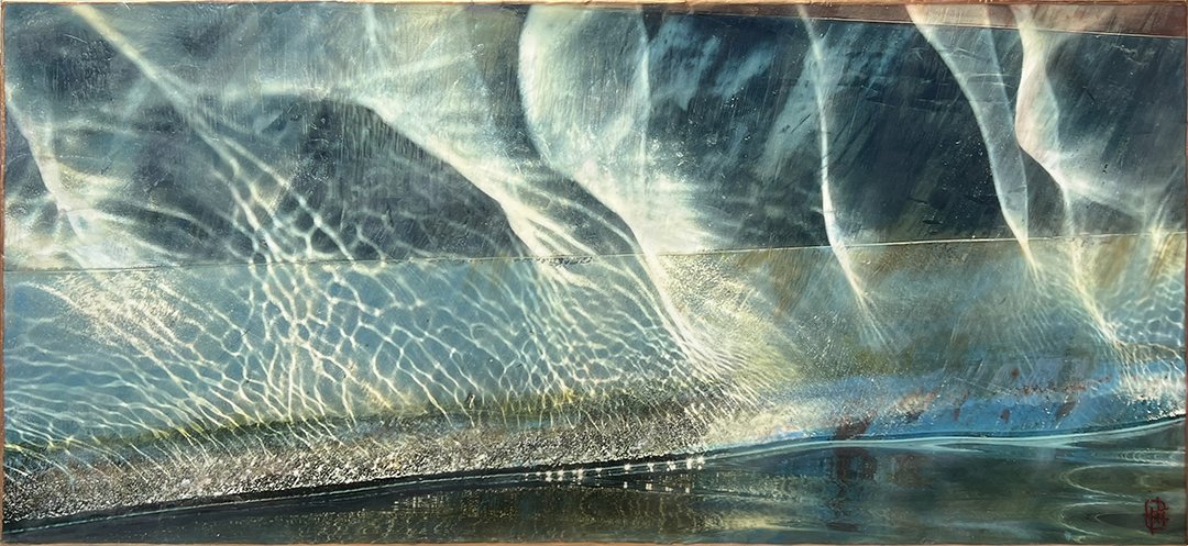 Invitation to the Dance, 15x33 photo encaustic, $575