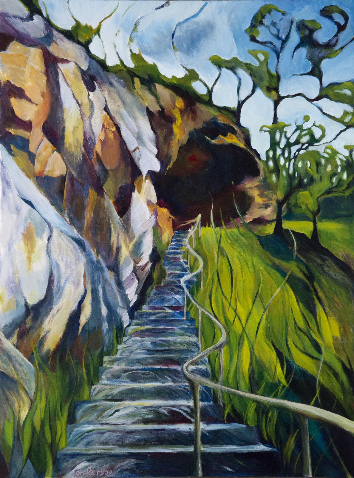 Curiosity Climb, 40x30 acrylic, $1100