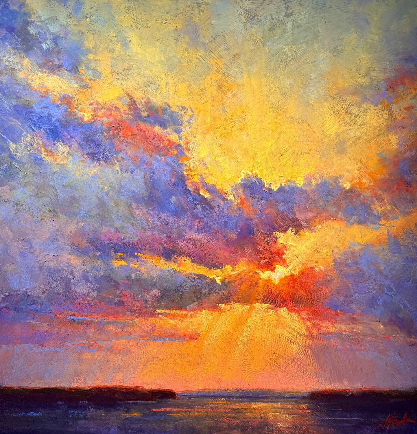 Amanda Houston - Sky Burst; 28 x 28 pastel, $2450