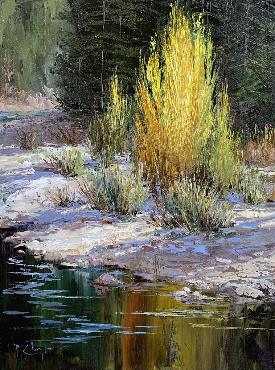 “Methow River Bend”, 16x12 Oil by Patricia Clayton