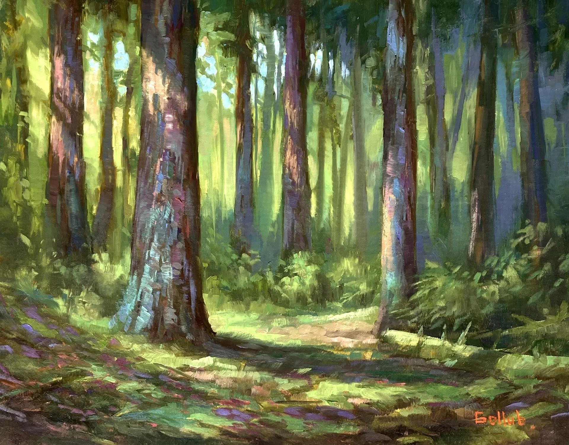 Frankie Gollub; Sentinels of the Afternoon, 11x14 oil, $950