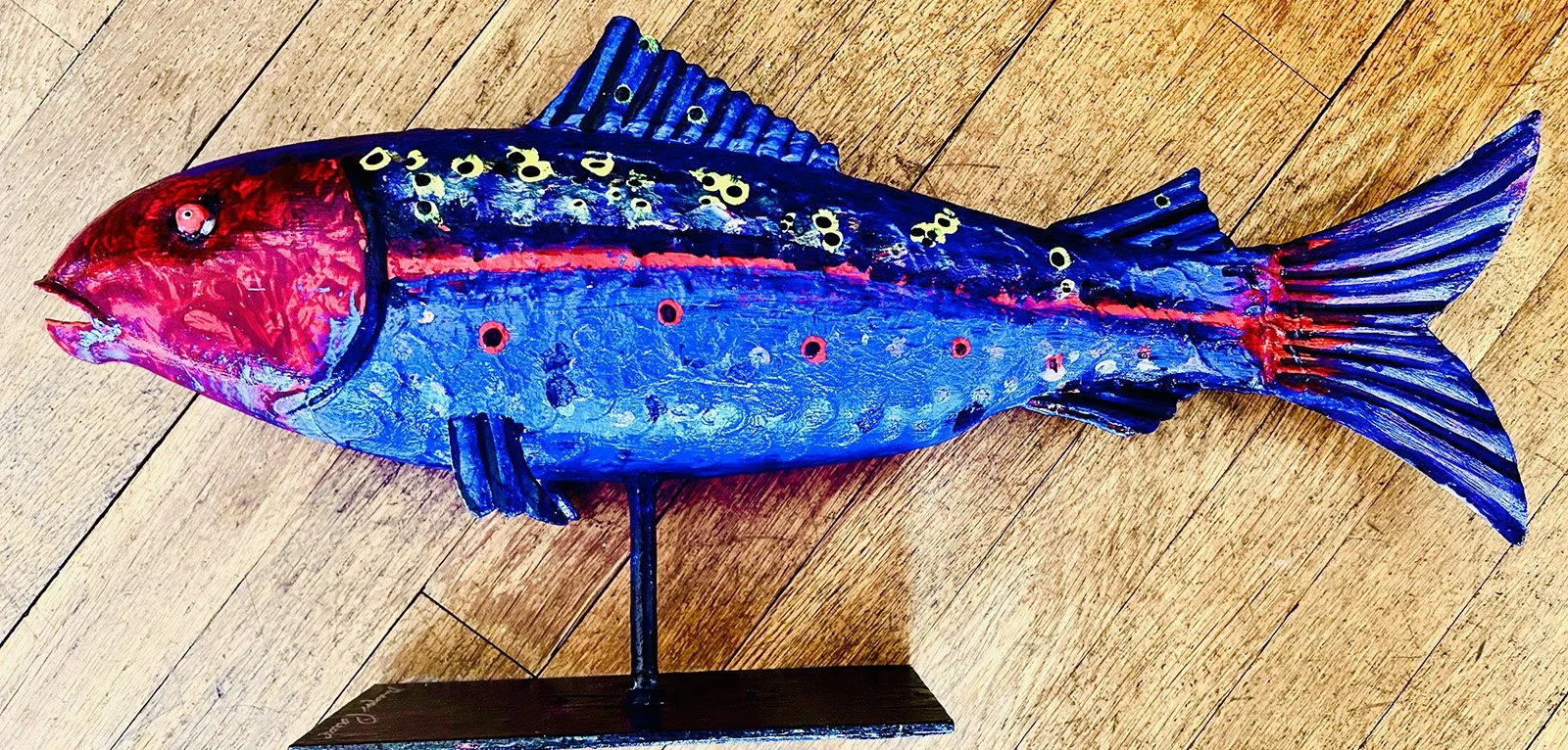 Koi Fish with Base, 11x22 metal, $60