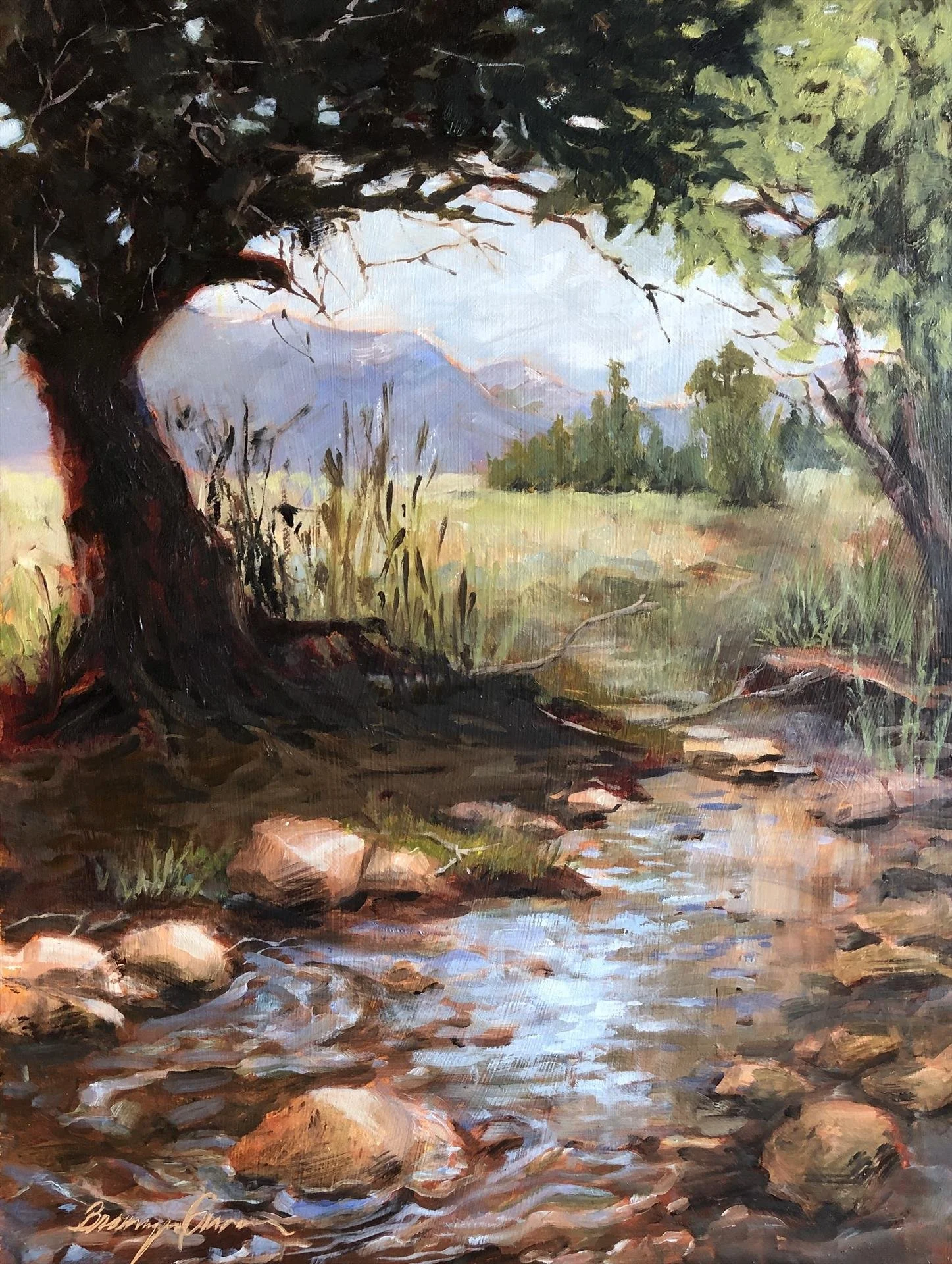 Bronwyn Groman; Backwater, 9x12 oil, $595