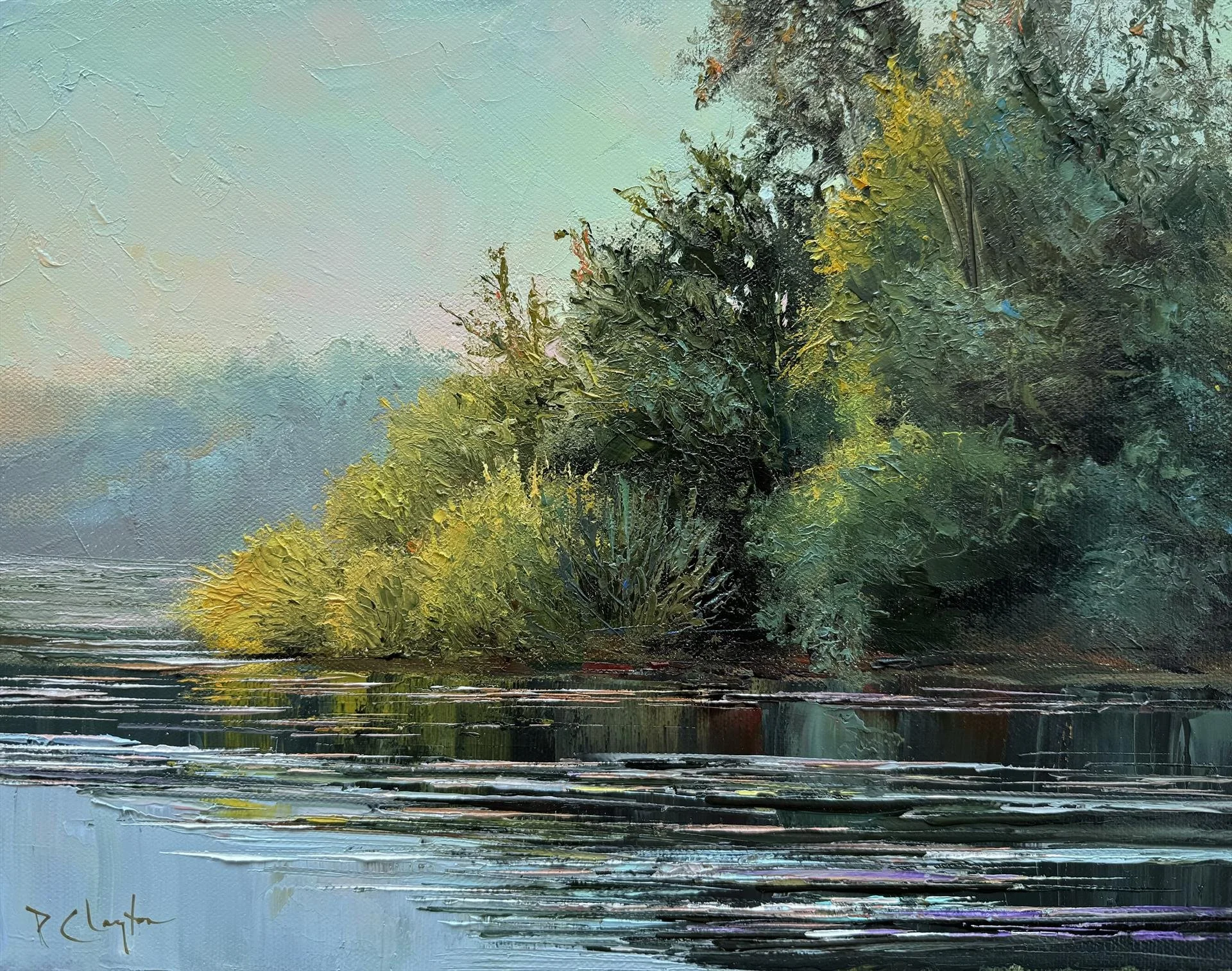 Pat Clayton - Sunrise On Duck Island; 11x14 oil, $1000