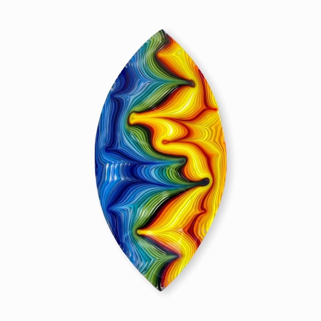 Hot & Cold Grand Navette, 22.25x11.25 Fused Glass, $850