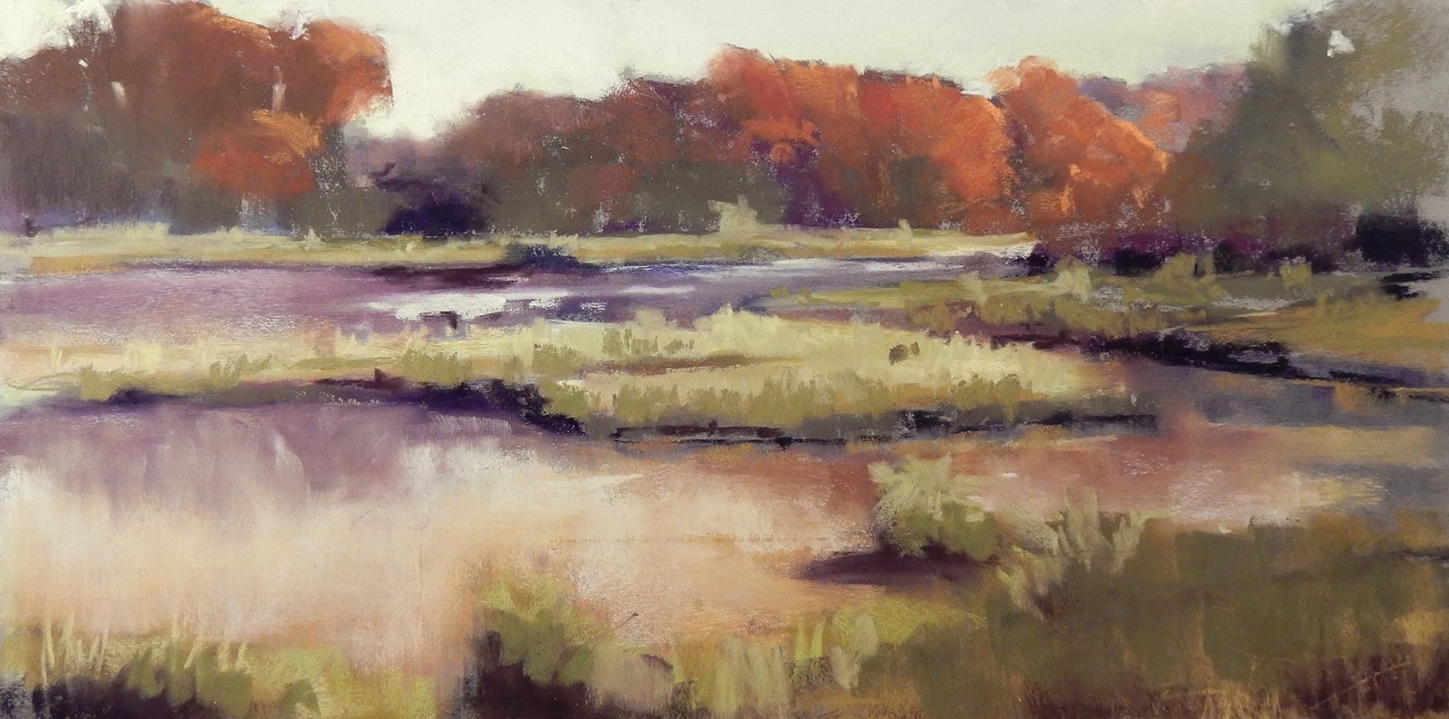 Autumn Marsh, 10x19.5 pastel, $975