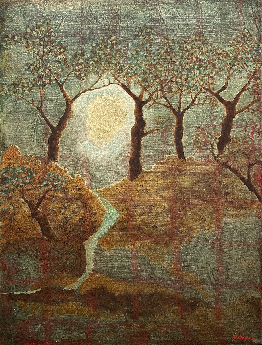 Into The Mystic, 40x30 gold leaf and acrylic, $5900 SOLD