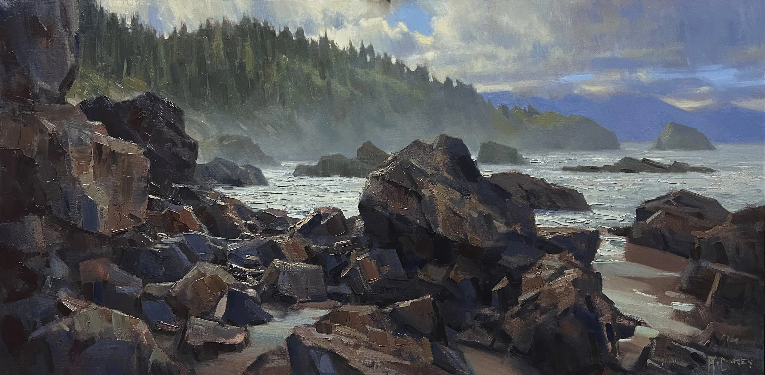 Chasing The Tide, 18x36 oil, $2400